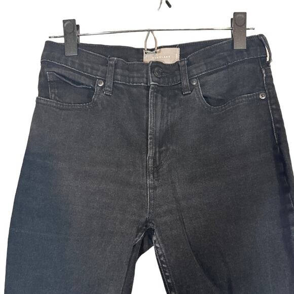 Everlane Black Straight Leg Fringe Raw Hem Classic Denim Jeans Women Sz 27R - Picture 3 of 7